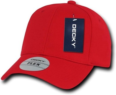 Decky Herren Kappe Cap Baseballkappe, Fit All Flex, Rot, One Size