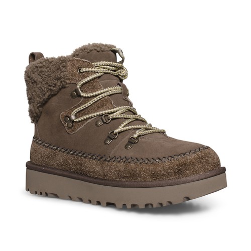 BOTAS UGG CLÁSICAS ALPINAS CON CORDONES CUERO NOGAL CONFORT MUJER TALLA US 10 NUEVAS - Imagen 2 de 5