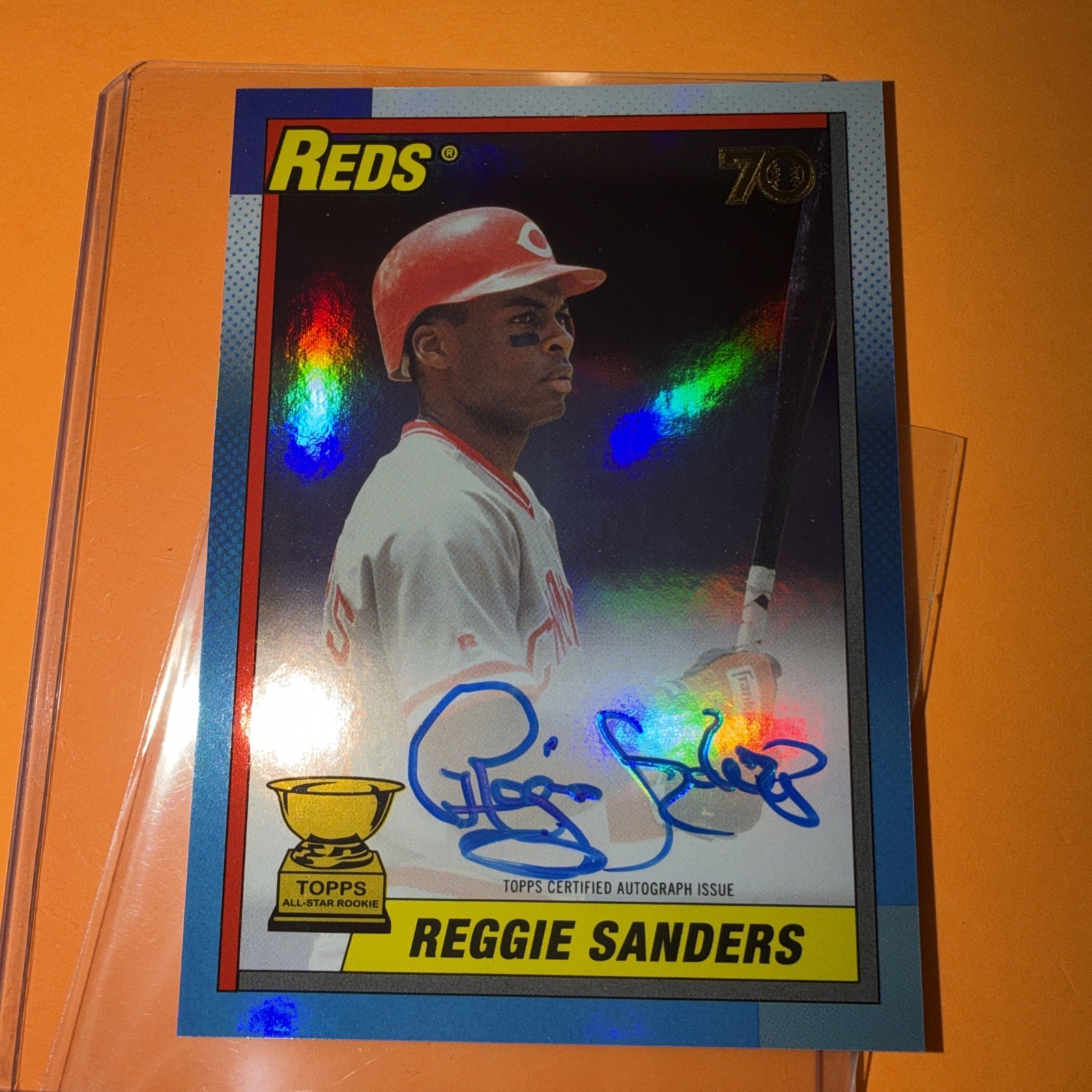 Nice 2021 Topps All-Star Rookie Cup Reggie Sanders Auto On card Rookie Cup Reds