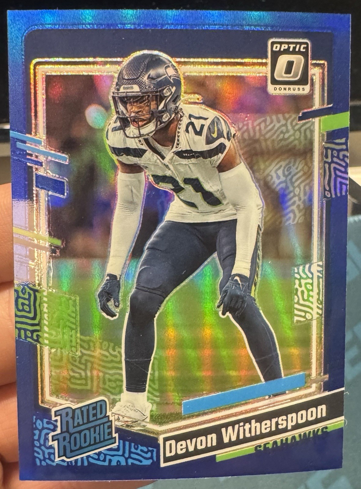 2023 PANINI DONRUSS OPTIC #292 DEVON WITHERSPOON BLUE PRIZM RC RATED ROOKIE /199