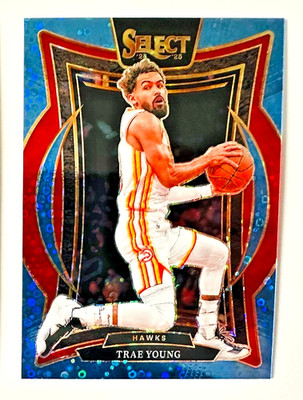 2024-25 Panini Select Trae Young BLUE Disco Prizm Card Concourse SP #/99 Hawks!
