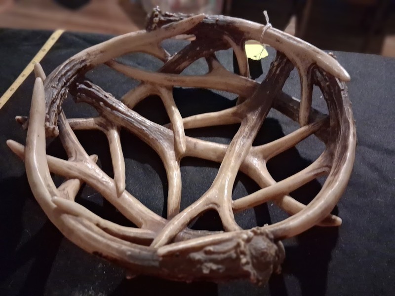 vintage resin deer antler bowl 12" 