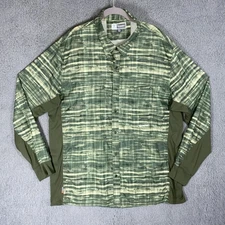 Simms Insect Shield Men’s XXL Fishing Green Plaid Poly Button Long Sleeve Shirt