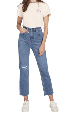 Volcom Stoned Straight Damenjeans mit hoher Taille W25
