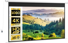 Telo Proiettore Motorizzato Da 120 Pollici 4K HD Formato 16:9, Schermo Proiettor