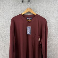 Bocomal FR Henley Long Sleeve Shirt Mens 2XL Fire Resistant Red CAT 2 New 