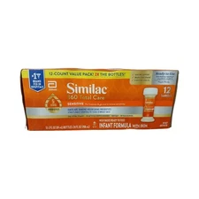 Pack of 12 Similac 360 Total Care Sensitive Non-GMO Ready to Feed Infant Formula