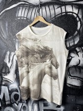 AllSaints Horse Overprint Cotton Sleeveless T-Shirt Men’s Size Small