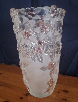 Vintage Mikasa Bella Rosa rosa erhabene Rosen & Blätter 9'' Vase Germany Sammlerstück