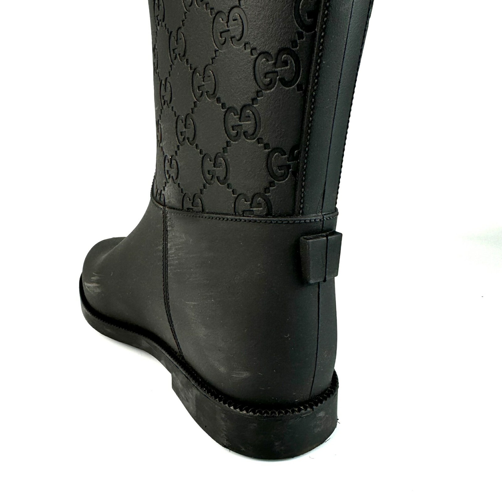 GUCCI Rain Boots Shoes EU 37 US 7 Black Authentic thumbnail 7