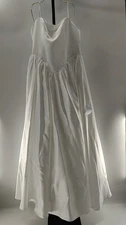 Lulus Women White Satin Maxi Dress Basic Sleeveless XL