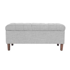 HomePop Home Decor | Tufted Ainsley Button Storage Ottoman Bench with Hinged