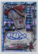 2021 Bowman Sapphire Edition Aqua Refractor 3/99 Trent Deveaux #BSPA-TD Auto 0c6