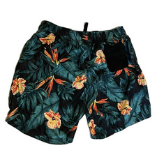 Burnside sz XL Tropical Hawaiian Print Swim Trunks Shorts Lining Pocket