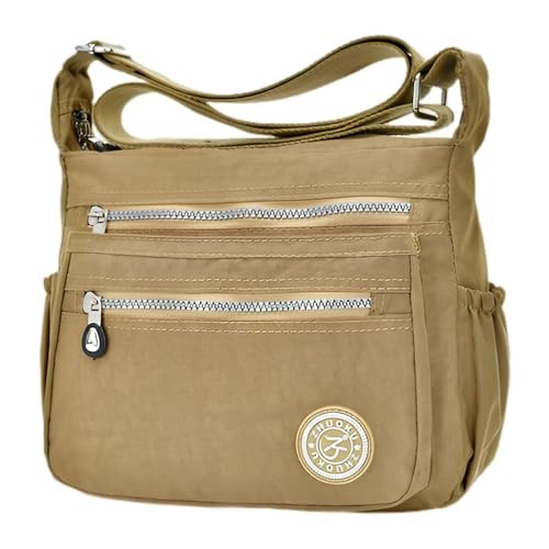  Women's Waterproof Nylon Casual Crossbody Shoulder Messenger Bag Travel Beige