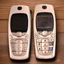 2 Vintage Nokia Cell Phones 6010 In Storage For Years 1 Owner Silver 
