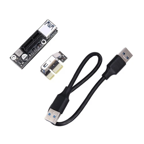 PCI-E 1X to 1X Riser Extender USB 3.0 Cable Working for  Motherboard PCI-E1743