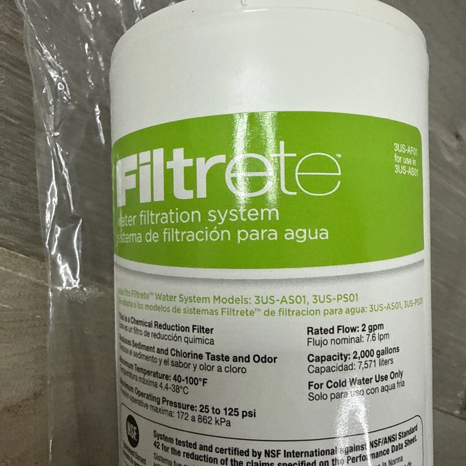 3M Filtrete Quick Change Under Sink Filter System Replacement 3US-AF01 New - Image 3 of 4