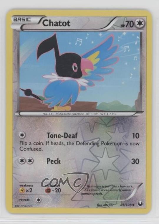 Chatot Reverse Foil Pokemon Black & White Dark Explorers #85