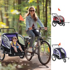 Child Bike Trailer, Baby Bicycle Trailer for 2 Kids with Reflectors