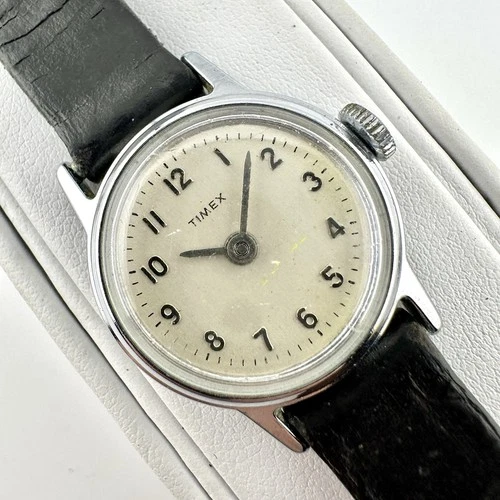 Working - Vintage Timex Silver Tone Womens 24mm Mechanical Wrist Watch