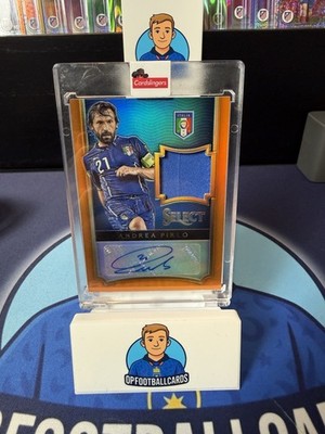 Andrea Pirlo Auto Patch /20 2015-16 Panini Select Orange Prizm Italy SSP