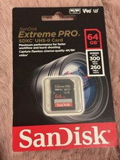SanDisk 64GB SDXC Extreme Pro UHS-II U3 300MB/s 4K Class 10 SD Card