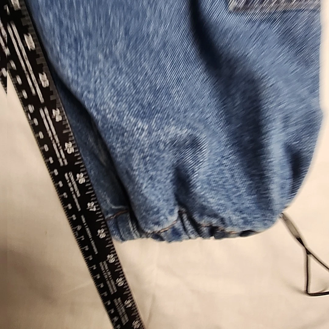 Pantalones de chándal de mezclilla Forever 21 talla 28 puños elásticos cintura bolsillos de carga novio