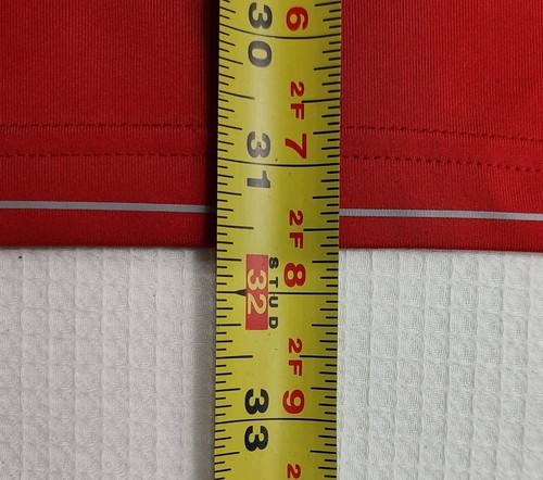 Under Armour Koszulka polo Męska XL Luźny Heat Gear Krótki rękaw Czerwony w paski Golf  - Zdjęcie 5 z 9