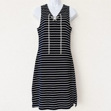 Lauren Ralph Lauren Striped Sleeveless Dress Navy White Size Small