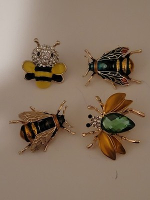 Sale Bee Bumblebee Honeybee Bug Insect Rhinestone Brooch Pin Lot CA USA E550-4