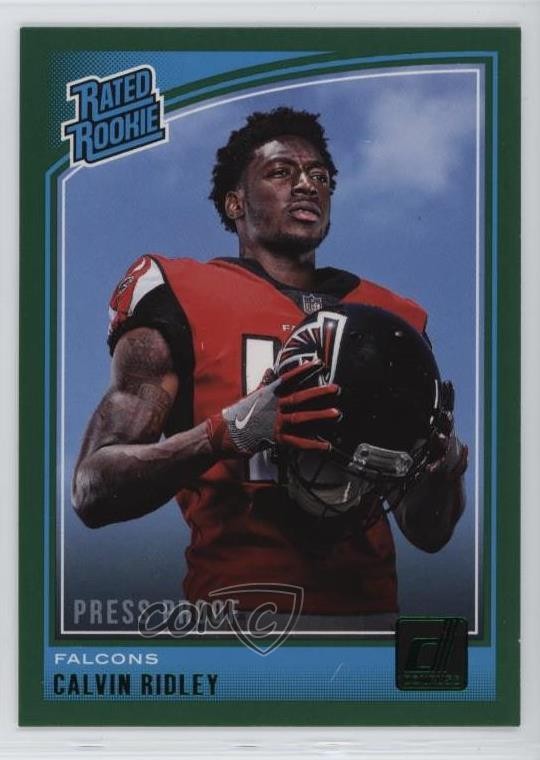 2018 Panini Donruss Rated Press Proof Green Calvin Ridley #311 Rookie RC 0qn