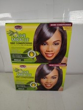 2 African Pride Olive Miracle DEEP Conditioning Anti Breakage No Lye Relaxer New