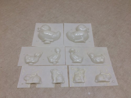 Lot of 3 sets Wax Candle Casting Molds Rabbit Bunny Duck