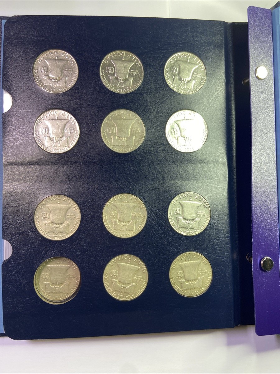 FRANKLIN HALF DOLLAR SET 1948 - 1963 Complete 35 Coins in ALBUM US