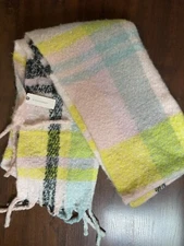 Anthropologie Plaid Oversized Scarf Big Colorful Fall Scarf