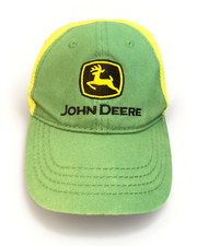 John Deere Classic Hat Cap Trucker Childrens Adjustable Snapback Green Yellow