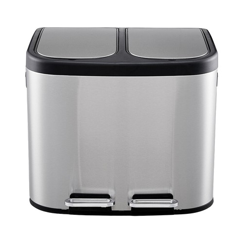 Stainless Steel Recycle Bin Pedal Bins Kitchen Waste Container Lid Home/ Office - Picture 11 of 27