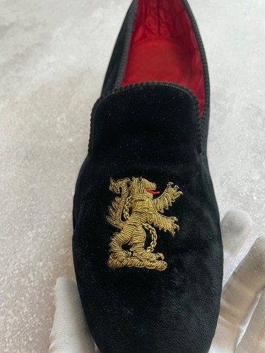 Sulka Vintage Hand Made England Velvet Royal Dress Up Shoes Men's US 9(RARE) - Picture 5 of 21
