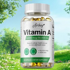 Vitamin A Capsules 3000mg - Immune Support, Eye Health - Gluten Free & Non-GMO