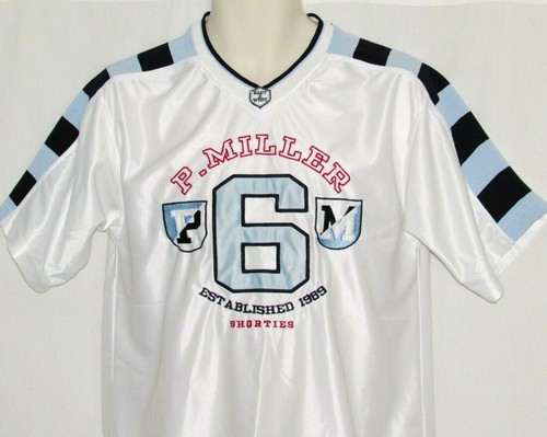 Vintage P Miller Jersey East 2 West Shorties Youth Medium 12 Denim Collection P. - Picture 5 of 11