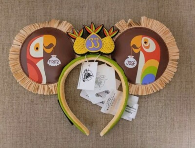☆Disney 50周年限定LoungeflyコラボTikiミニーイヤー☆ Club 33 SHAG Tiki Room Parrot Minnie Ears 2023 Brand New