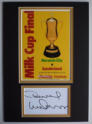 Dave Watson Signed Autograph A4 photo display Norwich 1985 League Cup Final COA