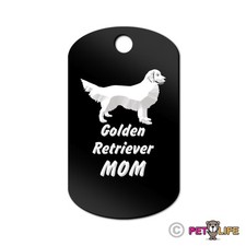 Golden Retriever Mom Engraved Keychain / GI Tag dog with Tab Many Colors