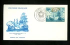 Postal History French Polynesia FDC #C128 US Bicentennial Tall Sailing Ship 1976