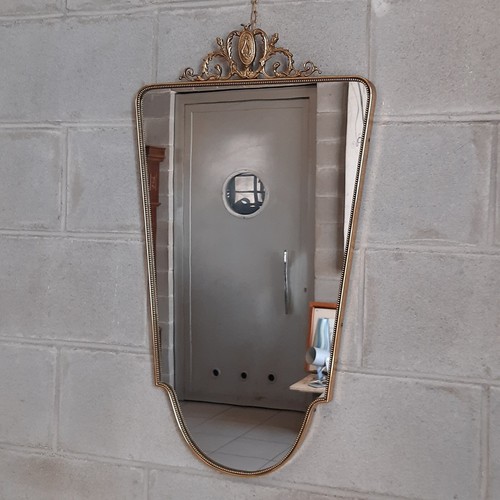 Antica Console Con Specchiera Barocco Ottone Dorato Legno Marmo Stile Luigi XV - Foto 3 di 20