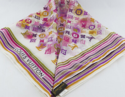 LOUIS VUITTON Takashi Murakami Monogram Square Scarf