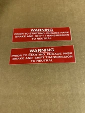 NOS M998 HMMWV HUMVEE LOT OF 2 "NEUTRAL SHIFT WARNING" DECALS 12340027