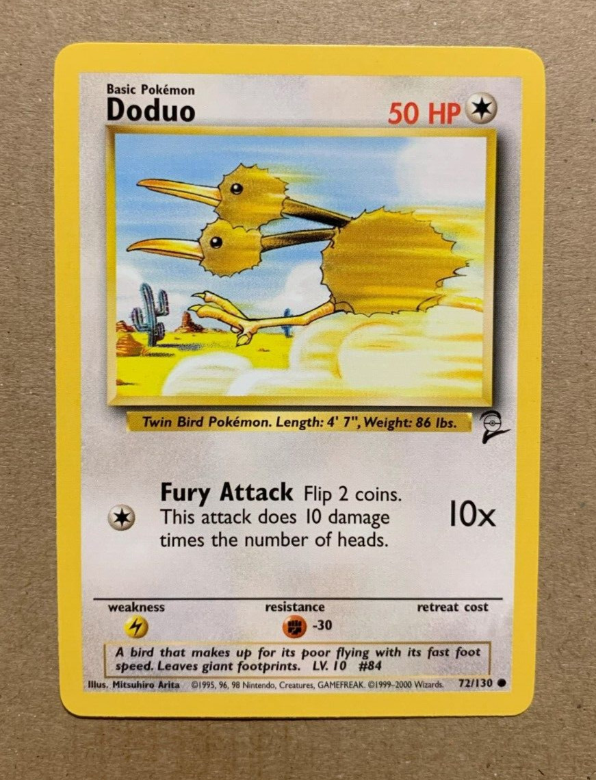 Doduo 72/130 Base Set 2 - Common Pokemon Card - NM/Mint