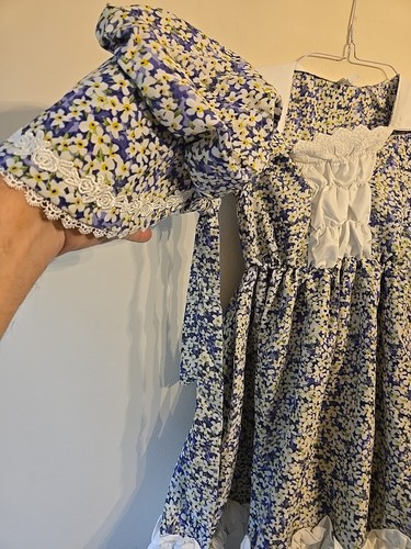 Girls Prairie Dress W Bonnet Size XS 4/5 - Picture 5 of 12